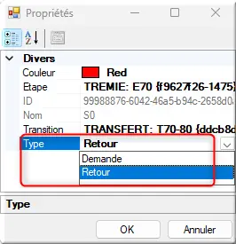 Choix Type Retour synchro